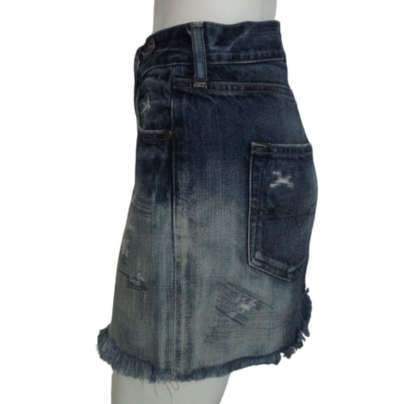 RALPH LAUREN POLO Skirt, 30, Denim Mini, Pockets, Distressed, Cutoff, Zipper fly - Picture 6 of 11